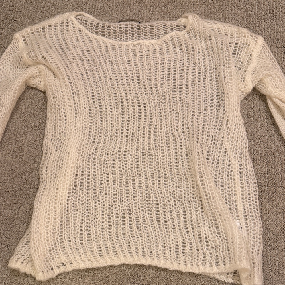 Brandy Melville Cream Open-Knit Sweater